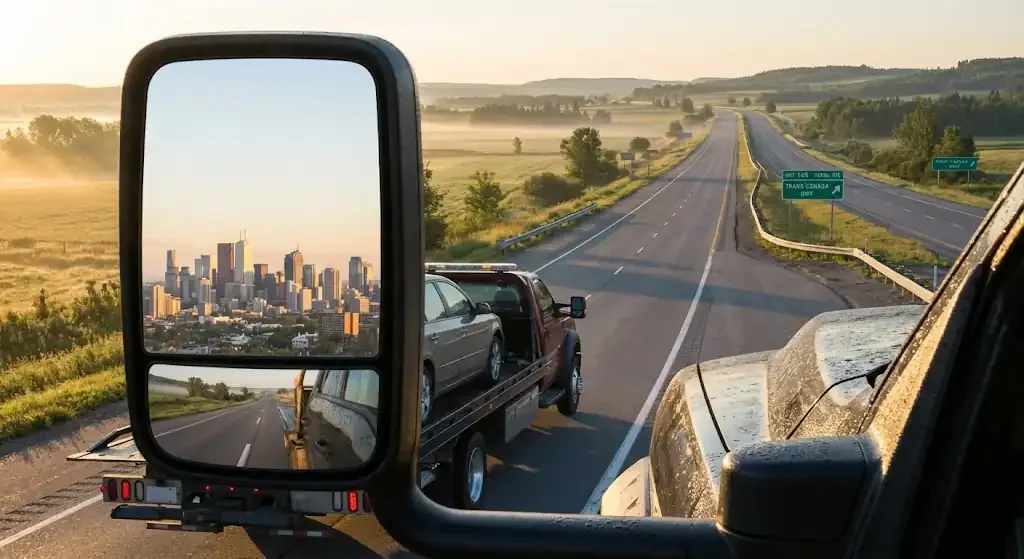 Minneapolis tow truck on extended highway route